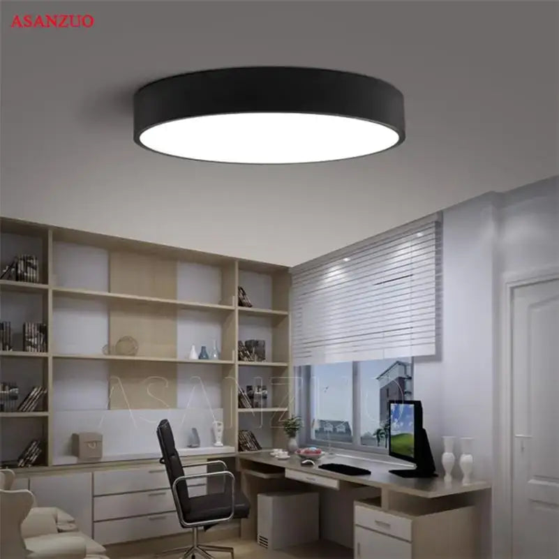 Decorbites™ black ultra-thin led round ceiling light fixture for kitchen kids room and dining with modern design