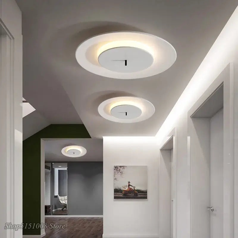 Modern decorbites™ led round ceiling light with sleek white design and subtle concentric rings for indoor decor
