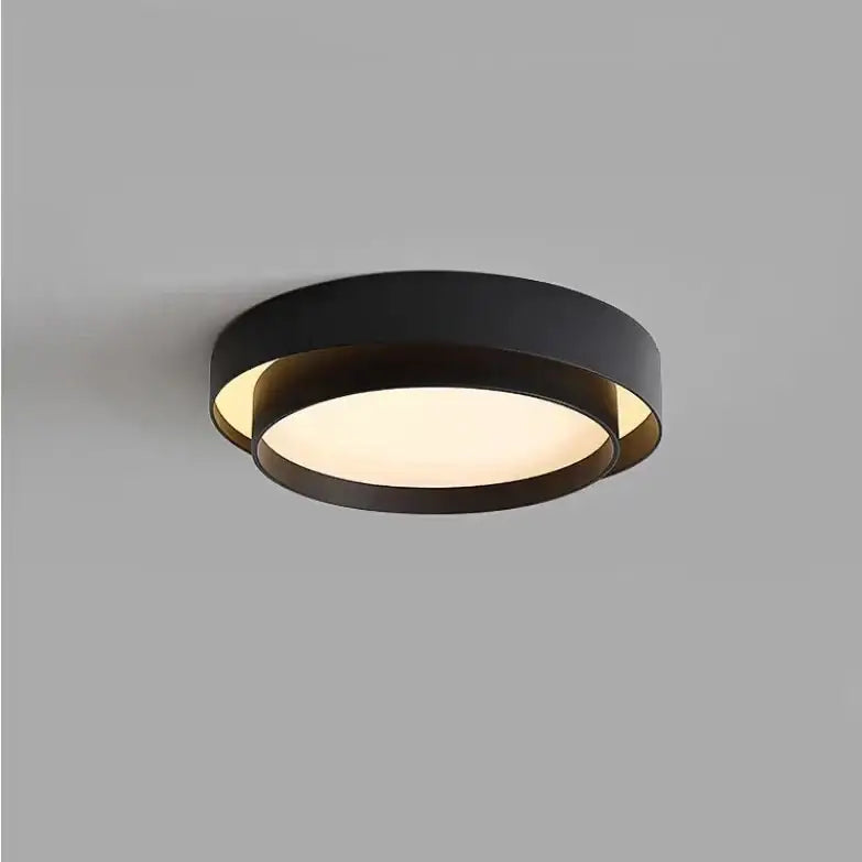 Modern black DecorBites™ LED round ceiling light with warm diffused glow for living room bedroom and study