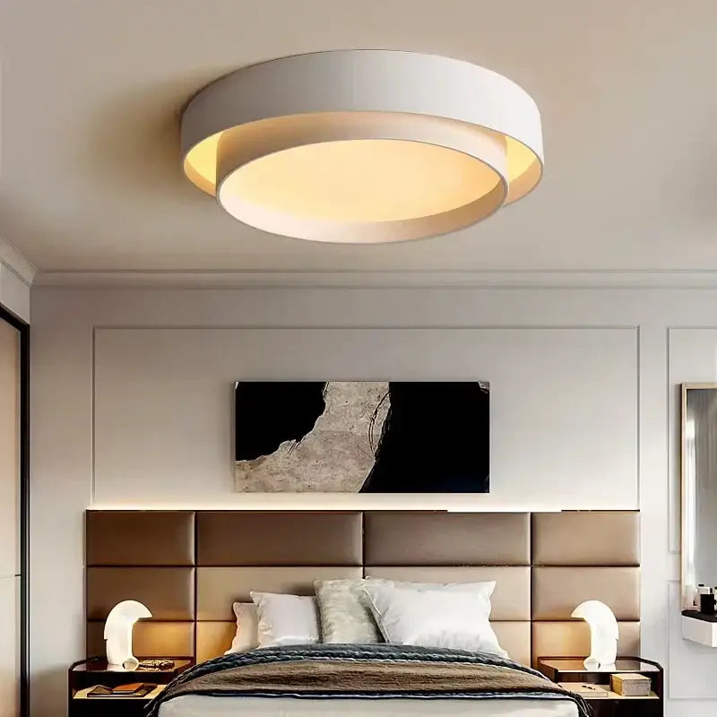 Decorbites™ led round ceiling light in white with warm glow suitable for living room bedroom and study lighting