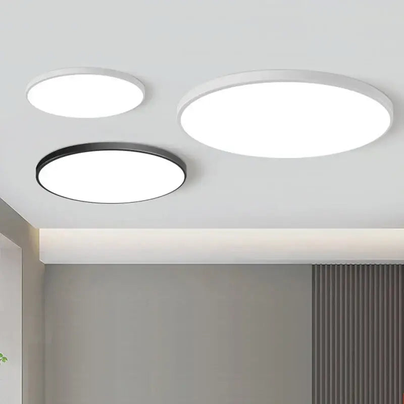 Decorbites™ modern thin led round ceiling light in white and black with sleek minimalist design for kitchen and bedroom