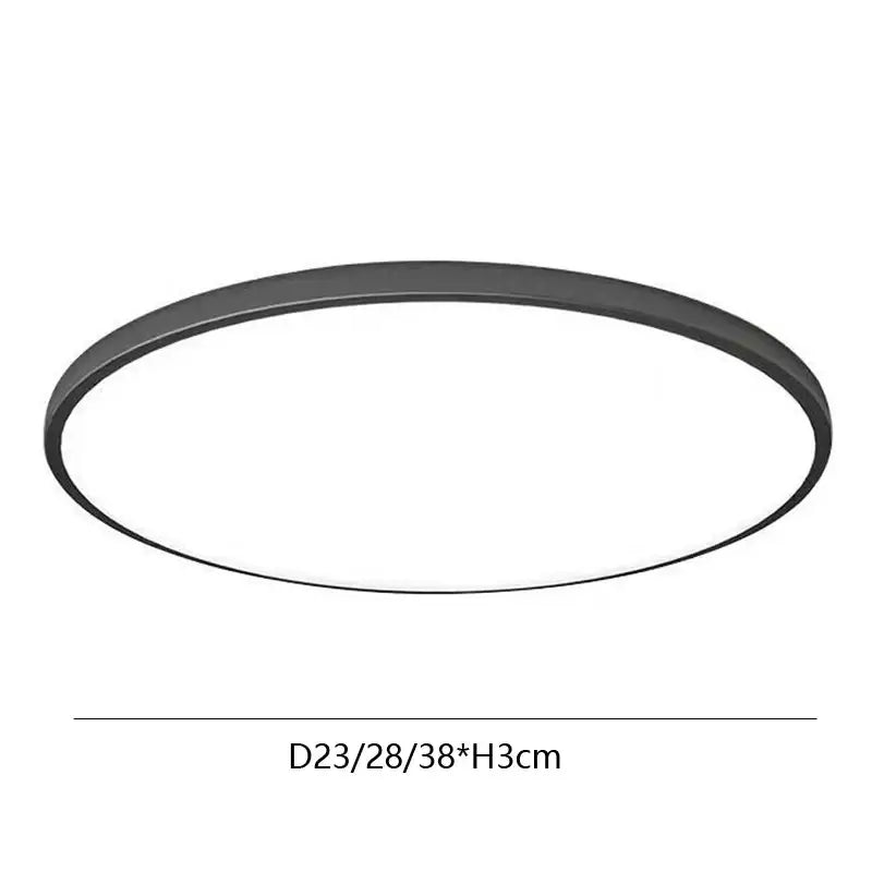 Decorbites™ modern black led round ceiling light with sleek minimalist design for kitchen living room bedroom and bathroom