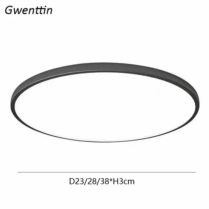 Gwenttin decorbites™ led round ceiling light with sleek black frame and minimalist design for kitchen and living room