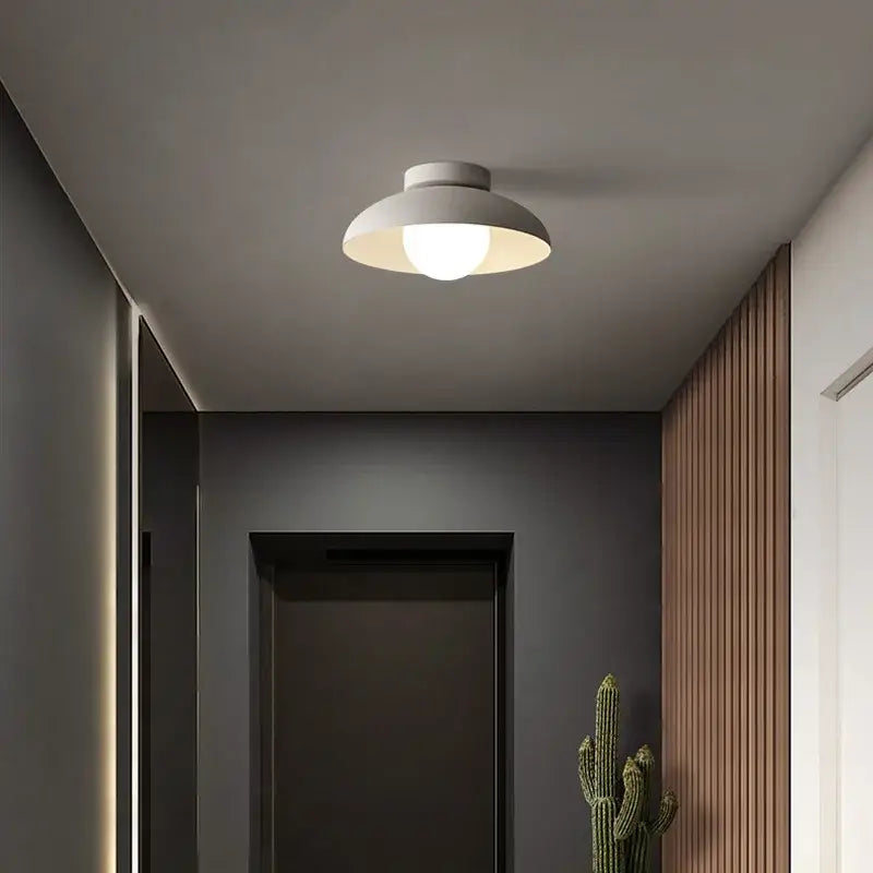 Modern white decorbites led round ceiling light with frosted glass shade for living room bedroom corridor lighting