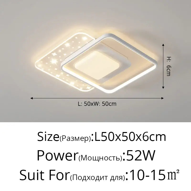 Modern nordic decorbites led round ceiling light with white frame and star-shaped led panels for indoor use