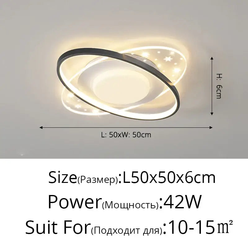 Modern black and white led round ceiling light by decorbites with sleek intertwined ring design for indoor use