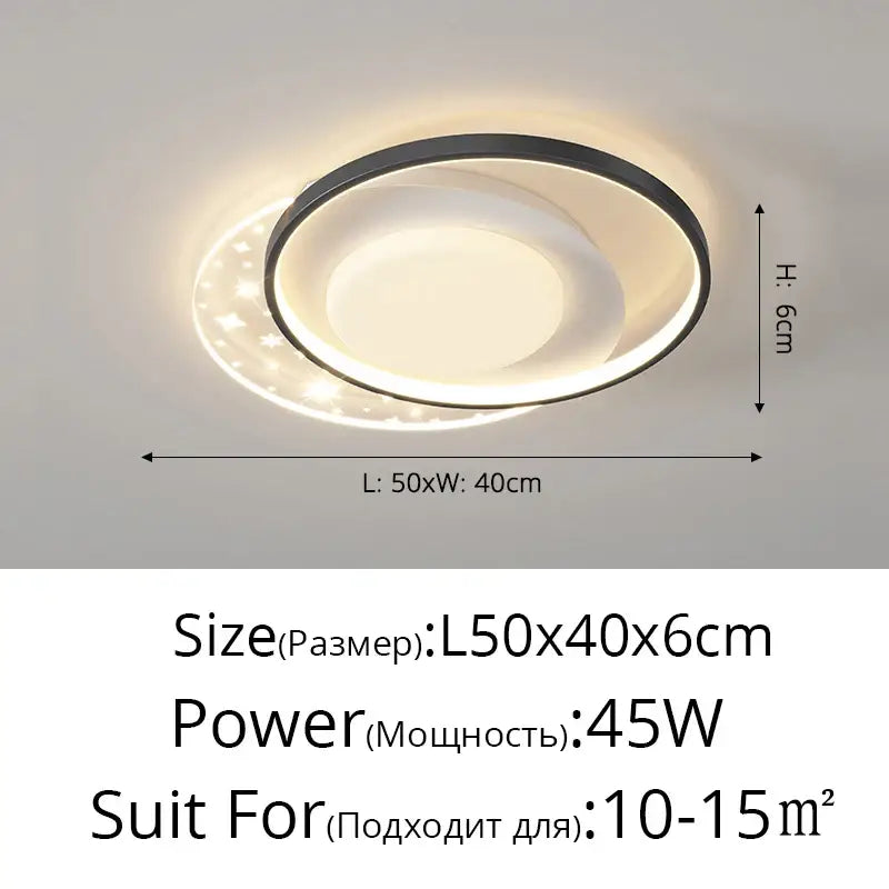Modern nordic decorbites led round ceiling light with sleek black frame and warm white led illumination for indoor use