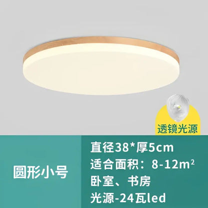 Decorbites™ led round ceiling light with wooden rim and frosted diffuser 24w led technology for modern interiors