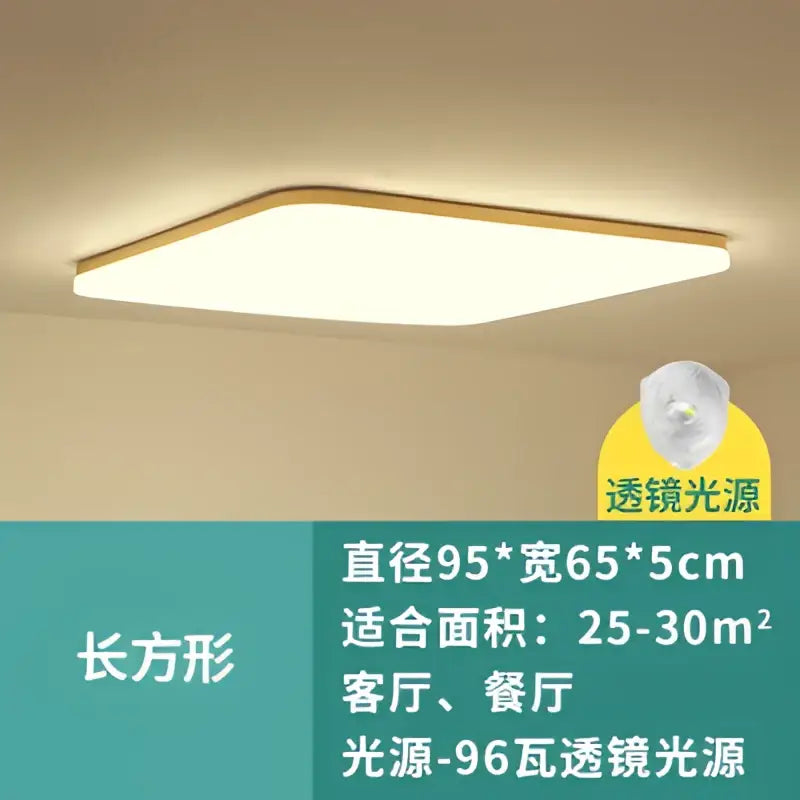 Modern gold rectangular ceiling light with soft white led round ceiling illumination for bedroom and living room
