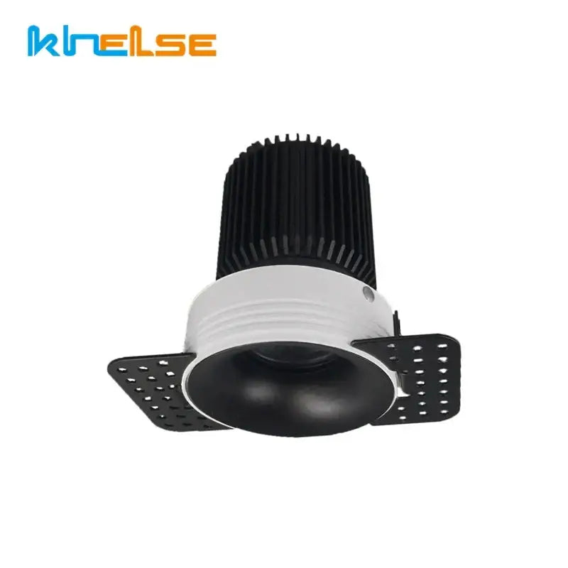 Decorbites led round recessed black and white downlight with ribbed heat sink for round recessed ceiling mount fixture