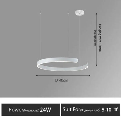 Modern white circular led pendant light with adjustable wire in decorbites led round ring chandelier for living room