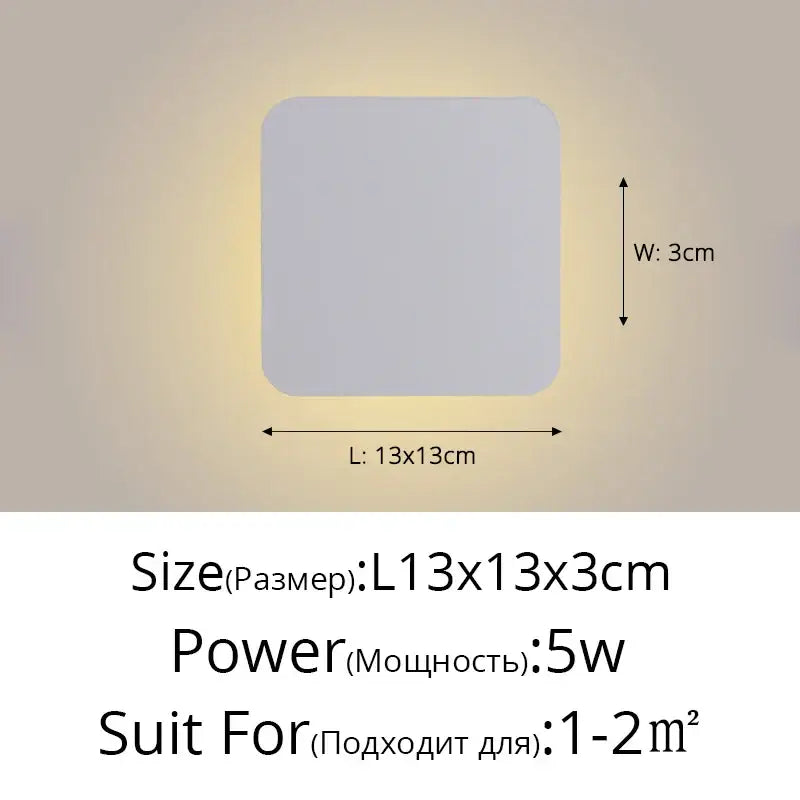 A sleek white decorbites led round touch wall lamp with rounded corners for bedroom and aisle decor