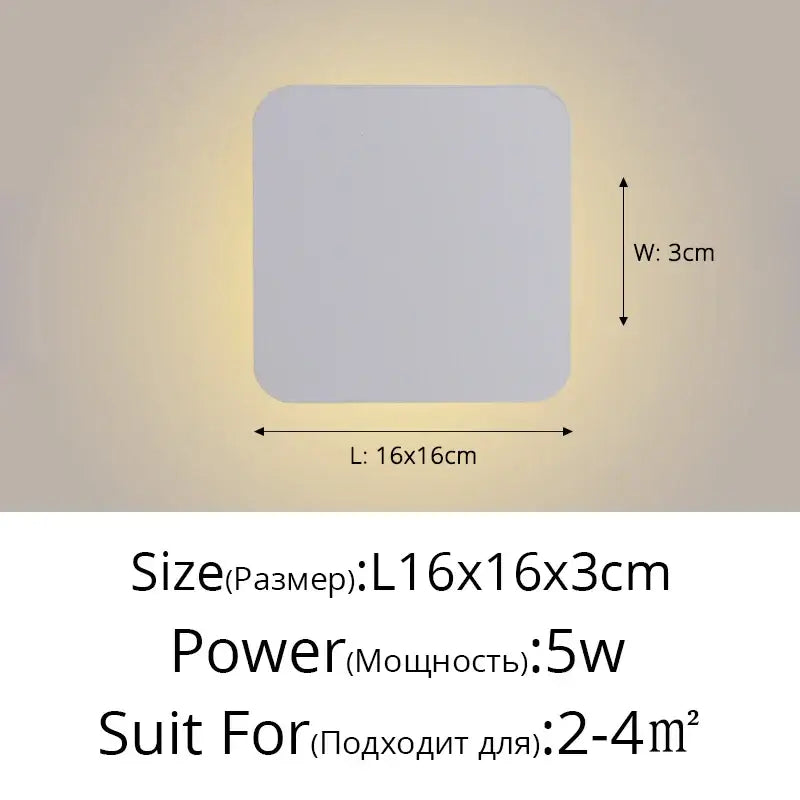 A sleek minimalist square wall lamp with soft gray finish and rounded corners by DecorBites led round touch wall lamps