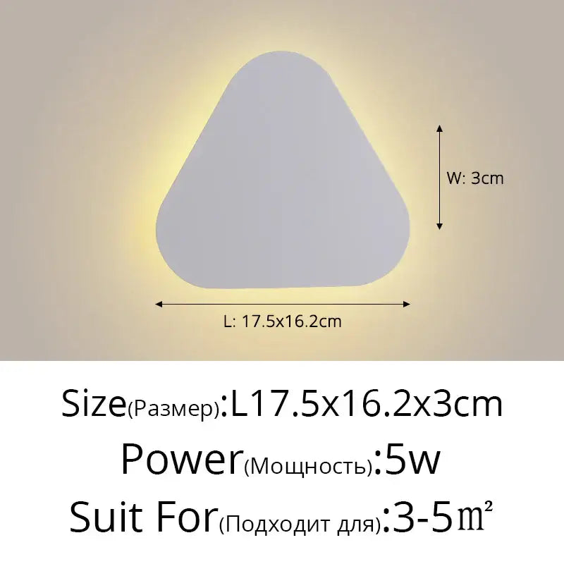 Decorbites led round touch wall lamps feature a sleek triangular gray design with a warm yellow glow for bedroom decor