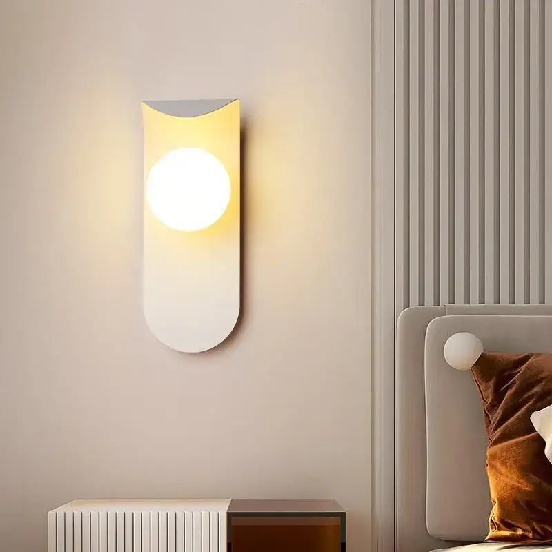 Modern minimalist wall lamp decorbites led round with white matte finish and warm circular led round wall light source