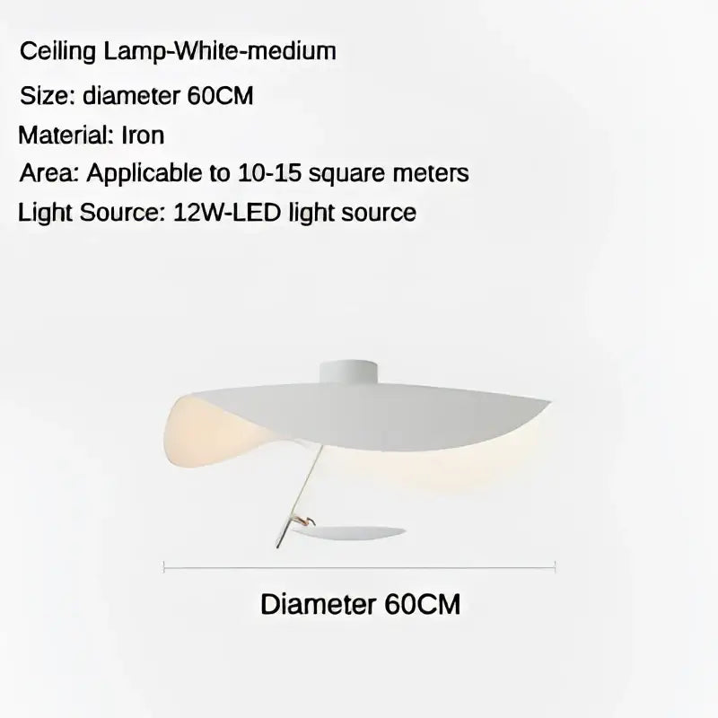 White iron decorbites led saucer pendant light with modern minimalist design and 12w led saucer ceiling fixture