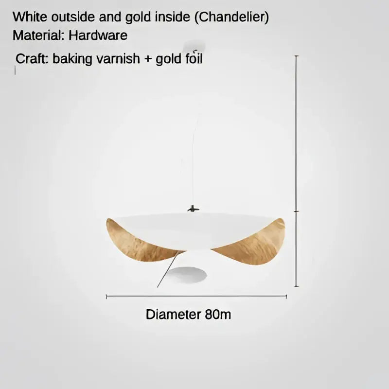 White and gold leaf chandelier with sleek modern design decorbites led saucer pendant light for living room use