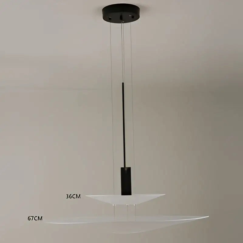 Modern black and white led saucer chandelier with tiered minimalist design for home decor dining room lighting
