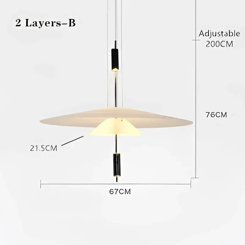 DecorBites led saucer chandelier with matte white disc shades and black metal accents for modern home decor