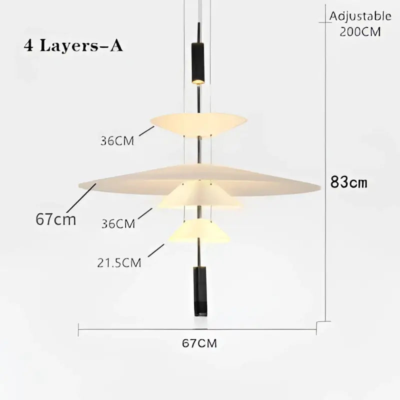 Decorbites led saucer pendant light a modern four-tiered adjustable pendant light ideal for home decor and living room use