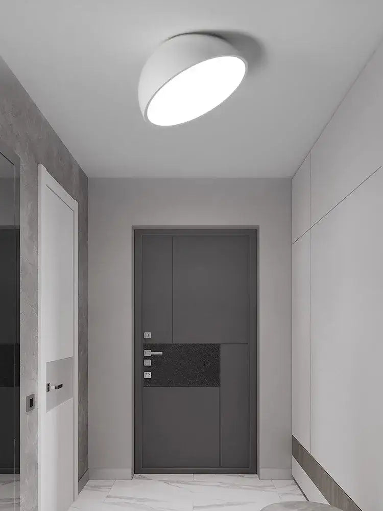Modern white oval ceiling light fixture decorbites led semicircular ceiling light for bedroom balcony and aisle lighting