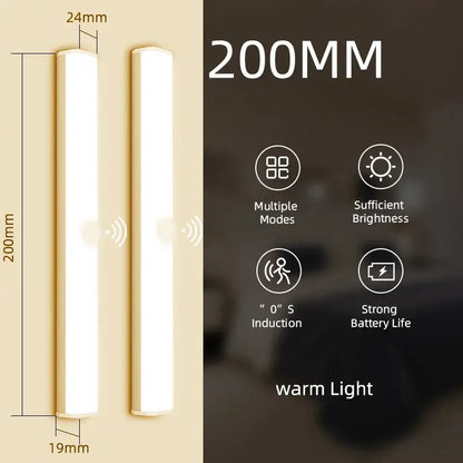 Decorbites led sensor cabinet light 200mm slim wall-mounted with warm white illumination and minimalist design