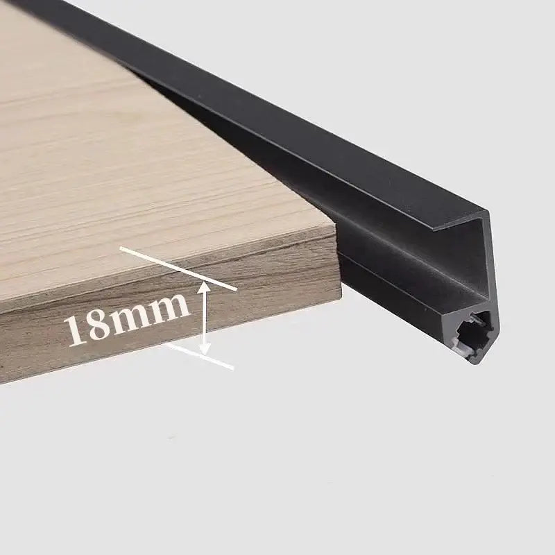 Black u-shaped plastic trim with matte finish for decorbites led shelf light recessed aluminum profile edges