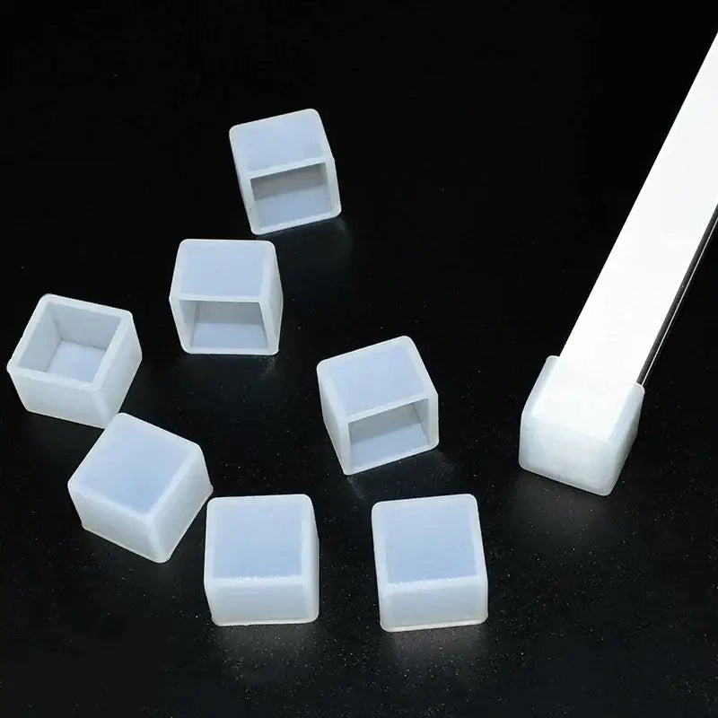 White translucent silicone tube furniture leg protectors for decorbites led strip light end cap kit