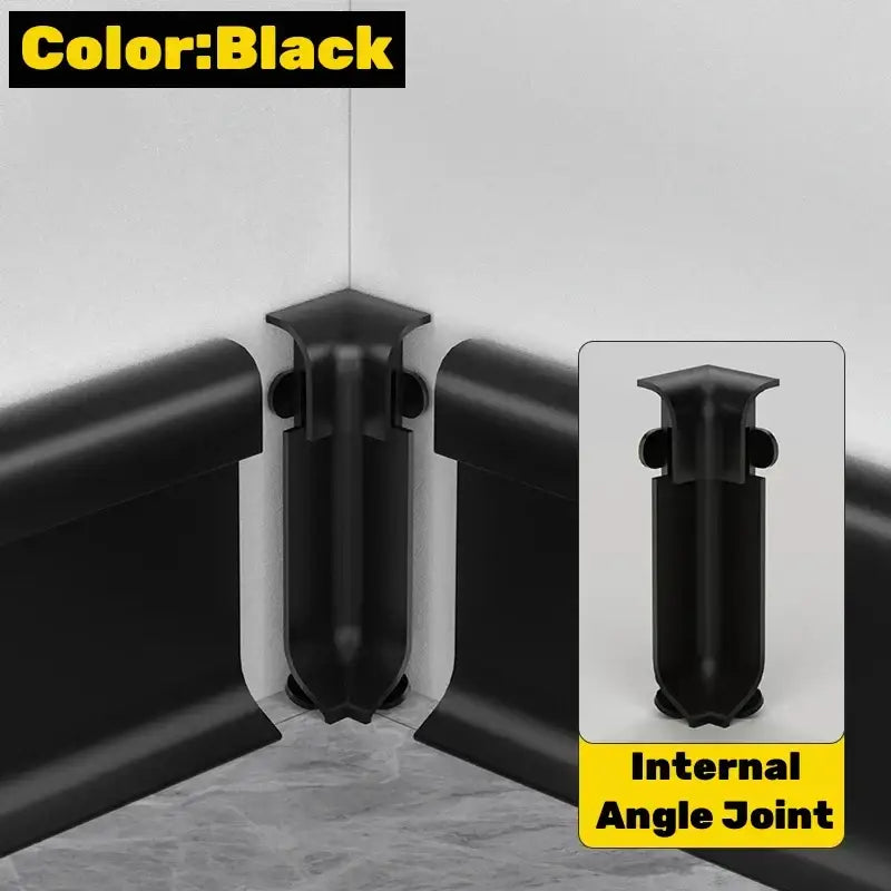 Black plastic internal angle joint for corner molding in decorbites led skirting line aluminum profiles baseboard corner decor