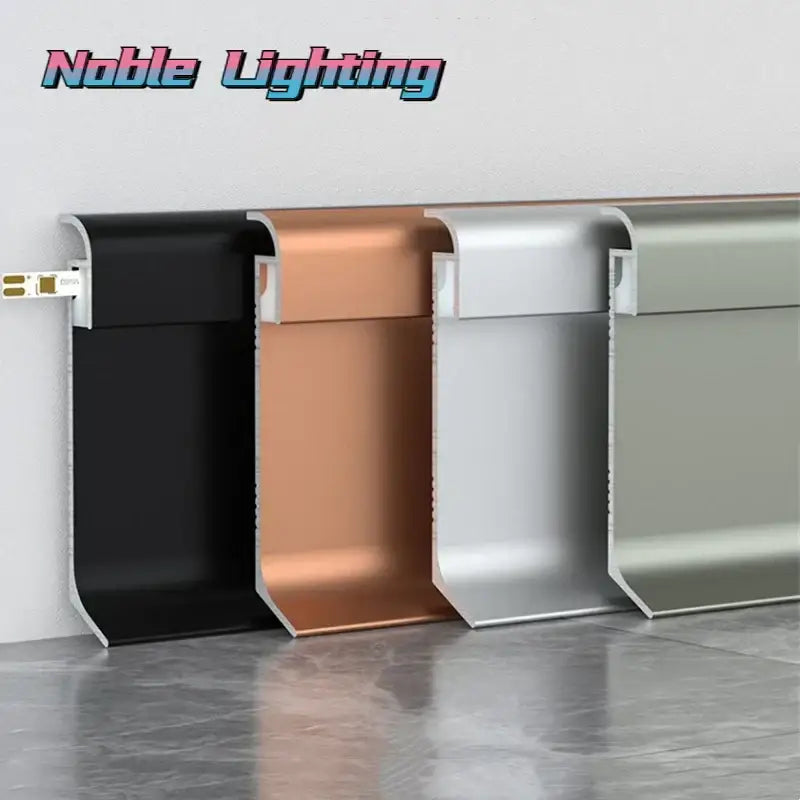 Decorbites led skirting line aluminum profiles in black copper silver and matte gray for baseboard corner wall decor