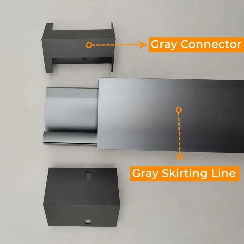 Gray metal decorbites led skirting line strip light aluminum profile with milky cover and sleek matte finish