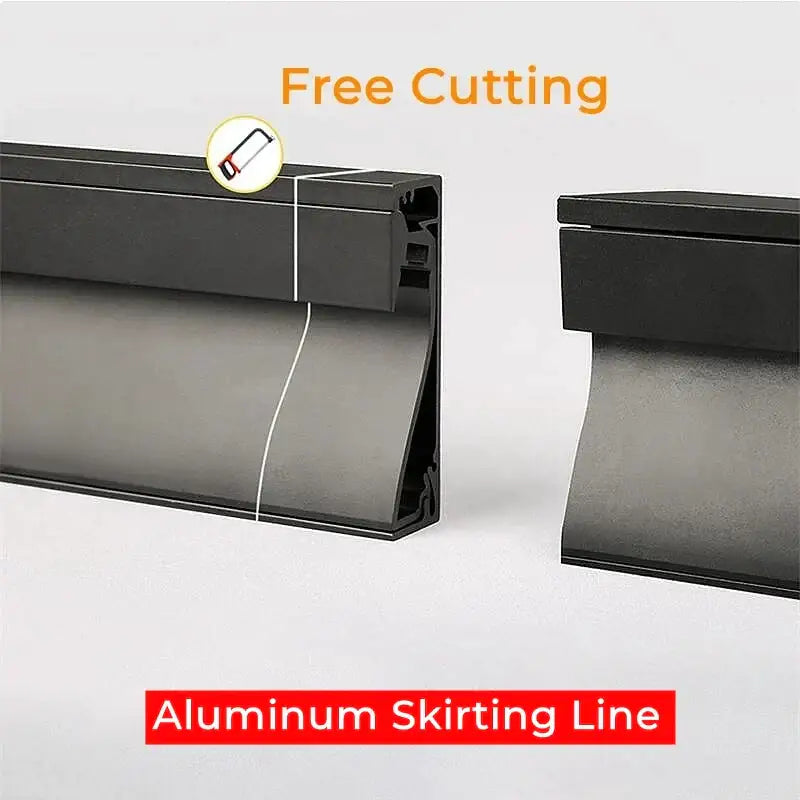 Black aluminum decorbites led skirting line strip light with sleek profiled design for easy free cutting