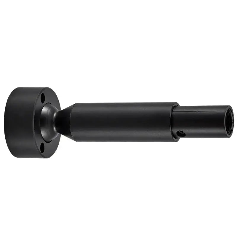 Black matte metal ceiling fan adapter with flanged base and threaded rod end for decorbites led skyline linear wall use