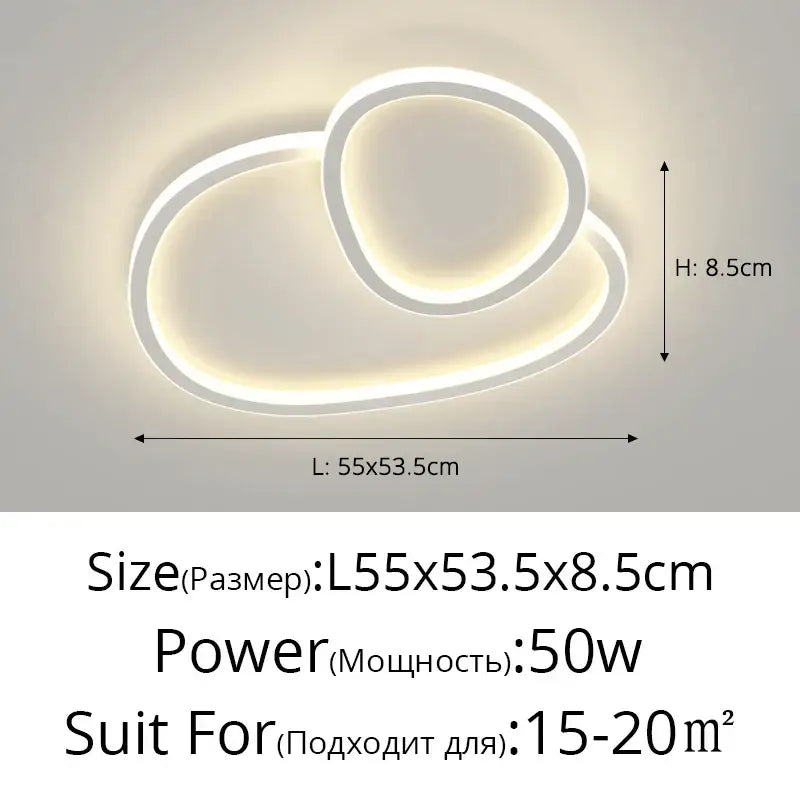 Modern white decorbites led smart chandeliers with cloud-like design and soft glowing edges for bedroom and living room lighting