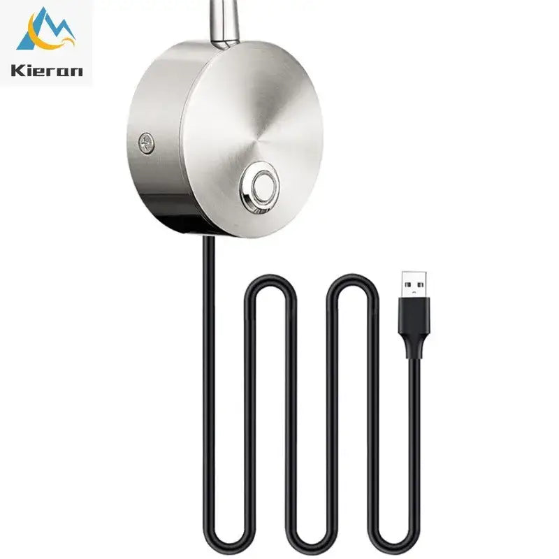 Stainless steel wall lamp with brushed finish and black coiled usb heater cable decorbites led snake wall light
