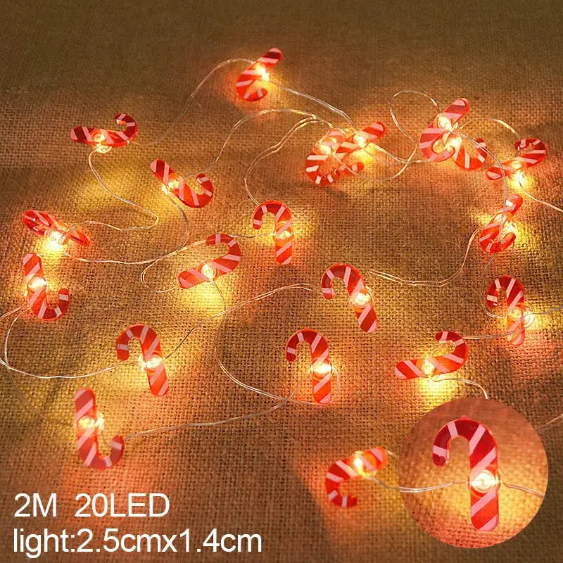 Decorbites™ red and white striped candy cane led string lights for snowflake christmas home decorations 2024