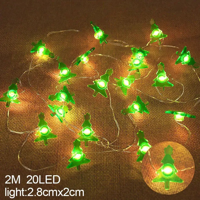 DecorBites™ led snowflake christmas tree string lights with 20 green bulbs 2 meters long for snowflake christmas home decor