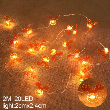 DecorBites™ led snowflake christmas string lights featuring 20 warm white reindeer shapes for christmas home decorations