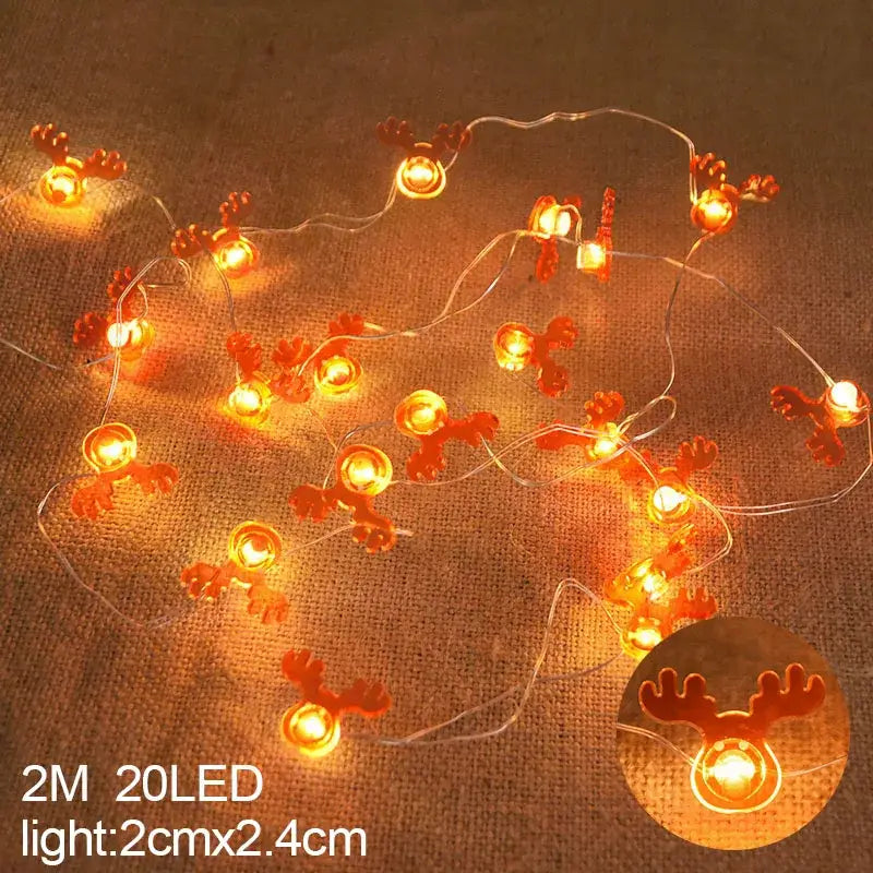 DecorBites™ led snowflake christmas string lights featuring 20 warm white reindeer shapes for christmas home decorations