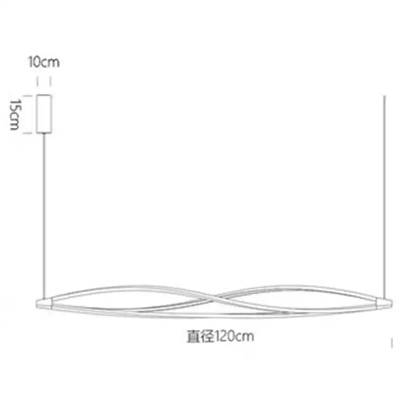 A sleek decorbites led spiral aluminum pendant light with two intertwined curved rods in modern cross design
