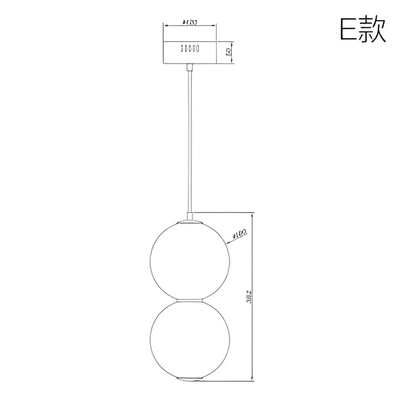 Minimalist two-tiered decorbites led spiral pendant light with white spherical shades and slender rod for modern interiors