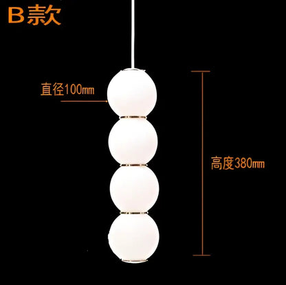 White decorbites led spiral ball pendant with four stacked glass orbs for modern bedroom kitchen dining room lighting