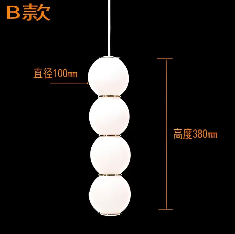 White decorbites led spiral ball pendant with four stacked glass orbs for modern bedroom kitchen dining room lighting