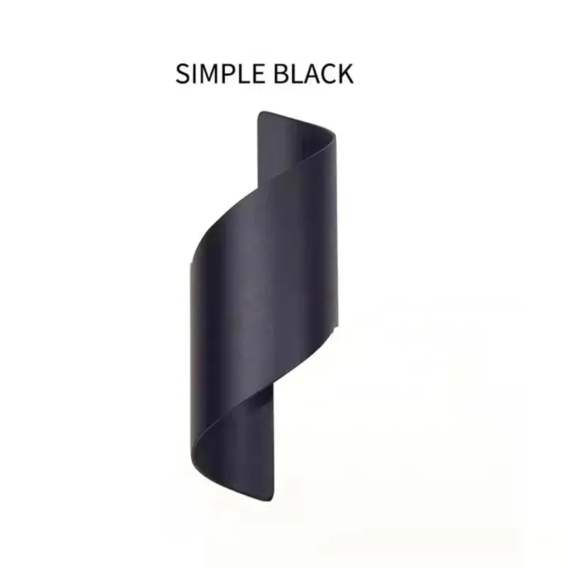Simple black decorbites led spiral wall light with sleek modern design for outdoor home corridor or balcony lighting