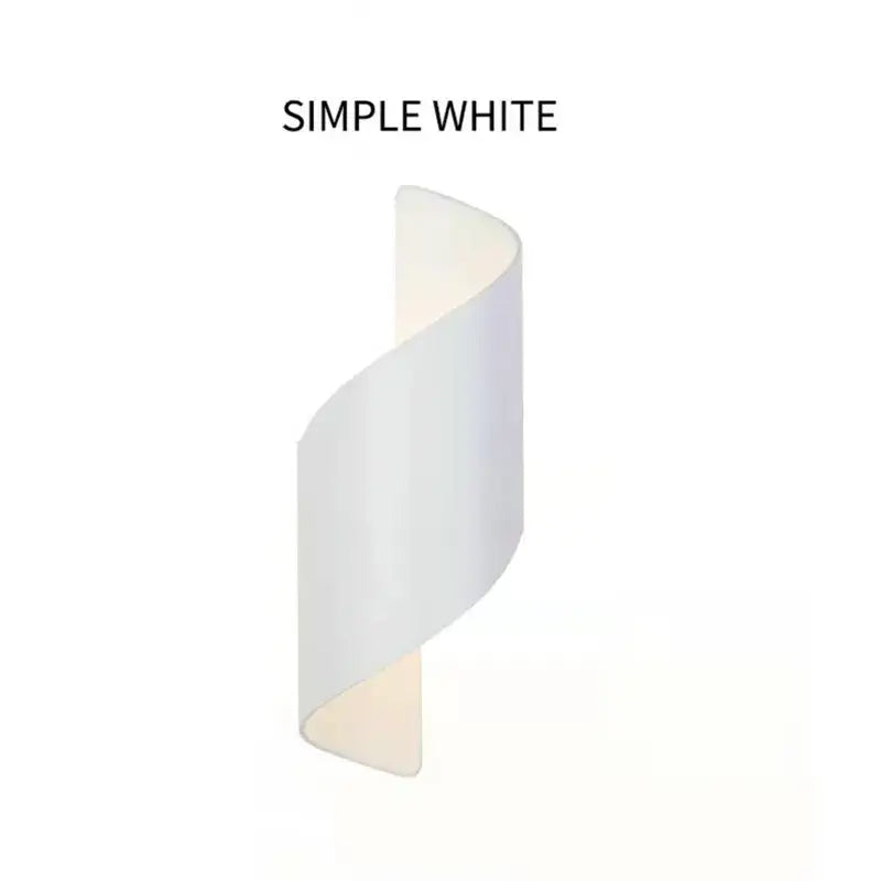 A sleek white decorbites led spiral wall sconce with a curved design for outdoor home store corridor and balcony lighting