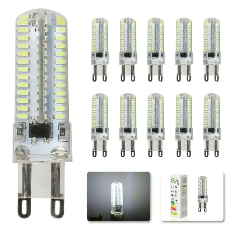 Clear glass decorbites led spot light bulb 5w g9 base with multiple rows of bright yellowish-white leds