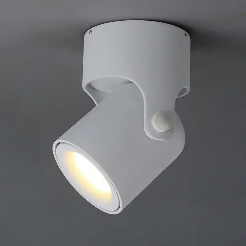 White matte-finished decorbites led spot adjustable 180° ceiling downlight with warm focused beam for living room