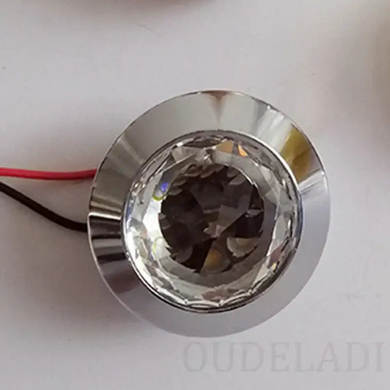 Chrome-finished decorbites led spot light mini 3W downlight with faceted crystal centerpiece for home and jewelry cabinet