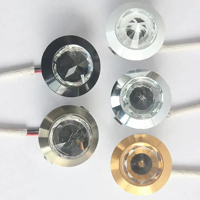 Five decorbites led spot light mini diamond crystal downlights in black silver gold and chrome finishes for home use