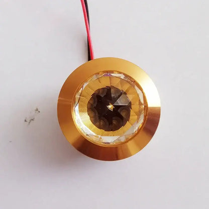 Gold-colored decorbites led spot light mini 3w with faceted crystal centerpiece and red black wiring for home use